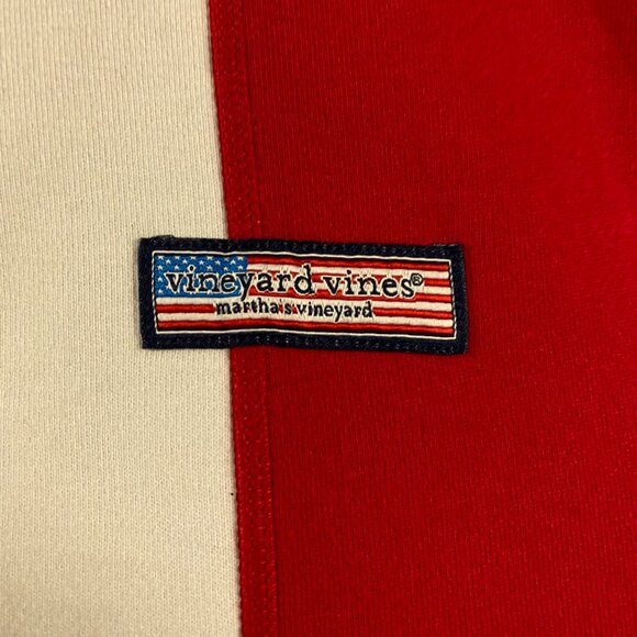 Vineyard Vines USA Color Block Mock Neck Pullover 1/2 Zip Sweatshirt Men's Large - Picture 5 of 11